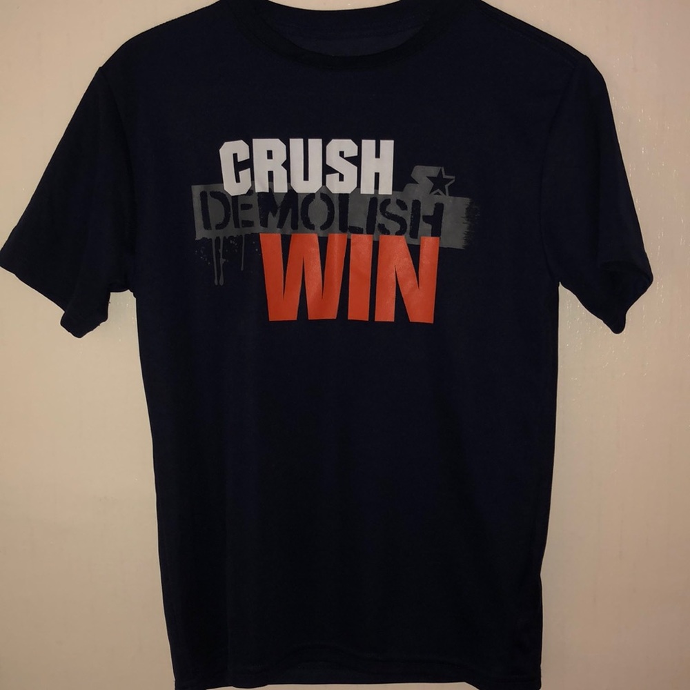 Navy Blue "Crush Demolish Win" T Shirt
